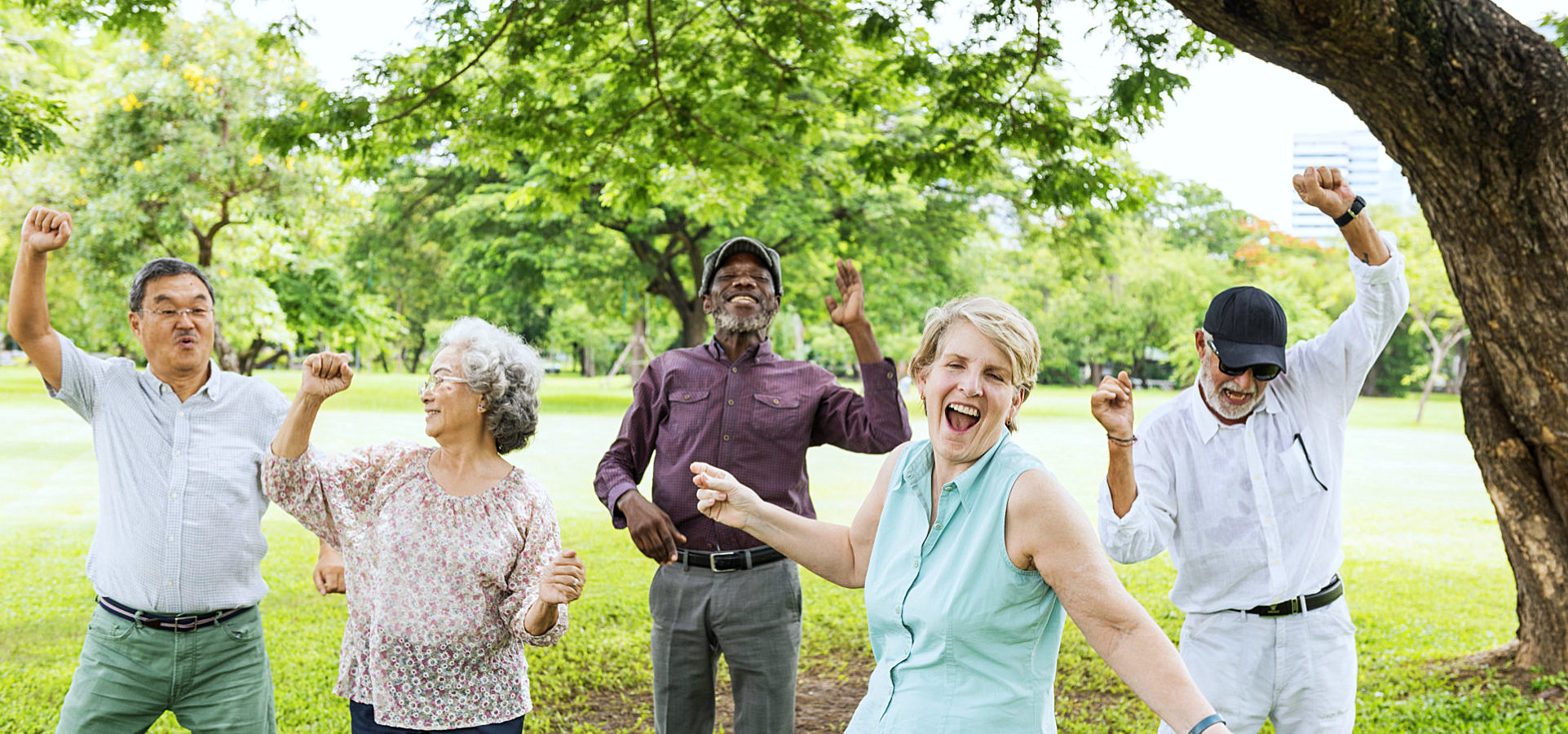 group of seniors having a good time