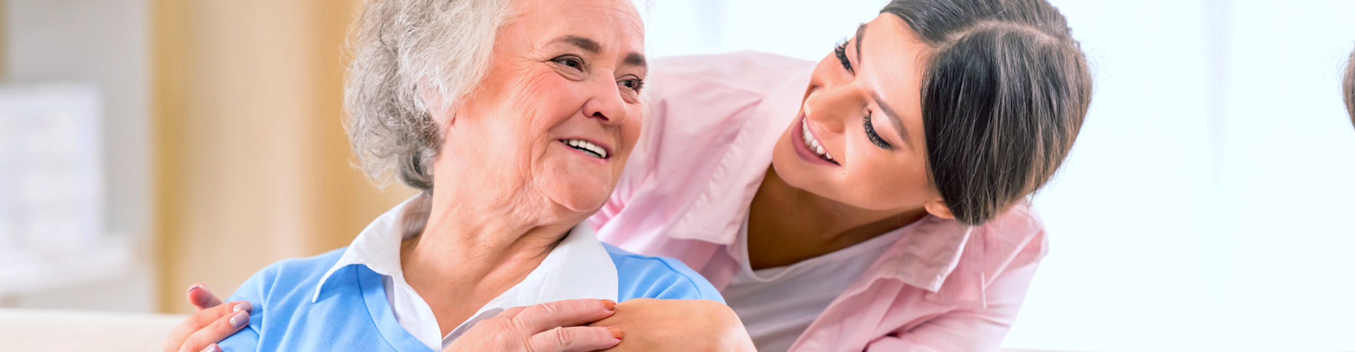 senior woman with her caregiver